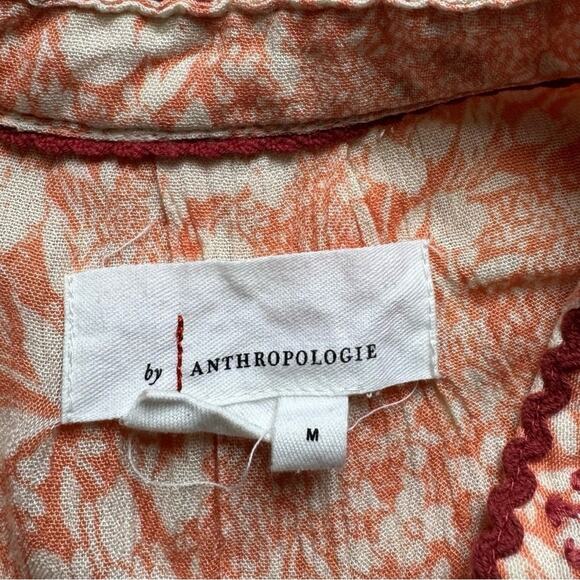 Anthropologie Claudia Embroidered babydoll tunic peach size medium boho casual - Picture 4 of 9